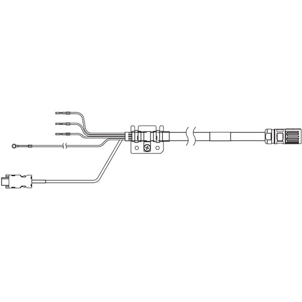 1SA series servo hybrid cable, 10 m, non braked, 230V: 200-750W R8A19056D image 3