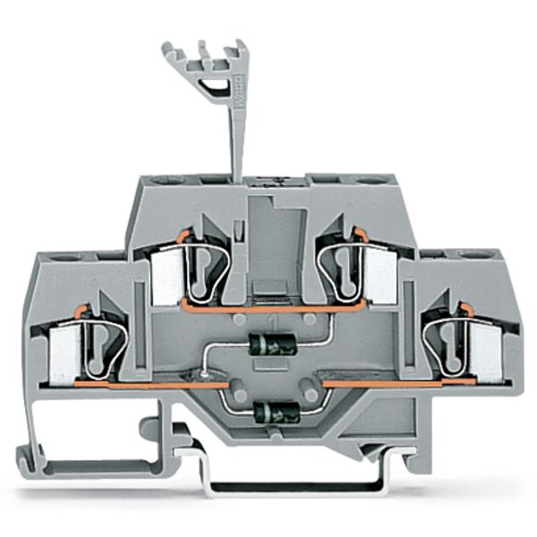 Component terminal block double-deck with 2 diodes 1N4007 gray image 2