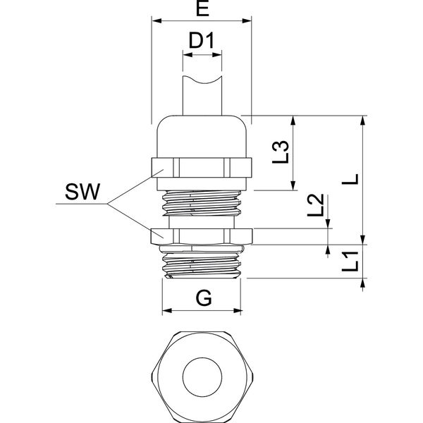 V-TEC VM12 EMV Cable gland EMV for cable with shielding M12 image 2