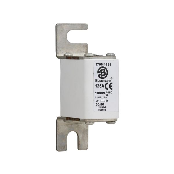 Fuse-link, high speed, 125 A, AC 1000 V, size 00, 30 x 47 x 98 mm, aR, DIN, IEC, single indicator image 12