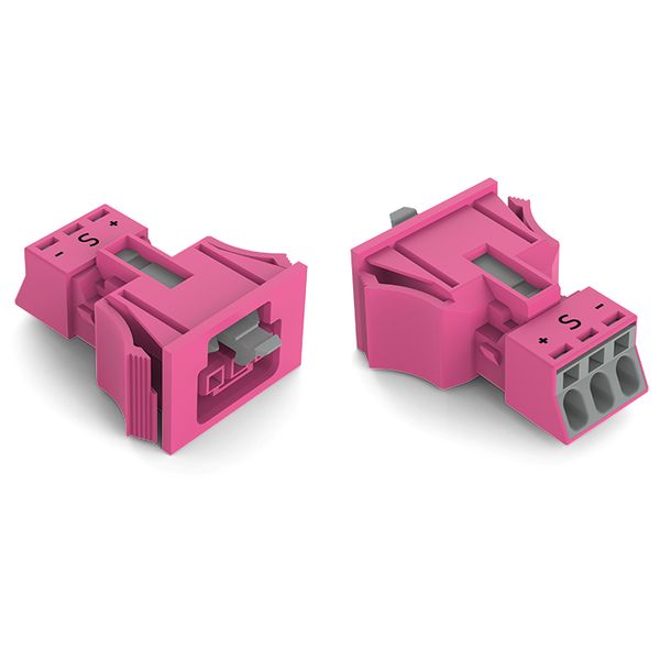 Snap-in socket 3-pole Cod. B pink image 3