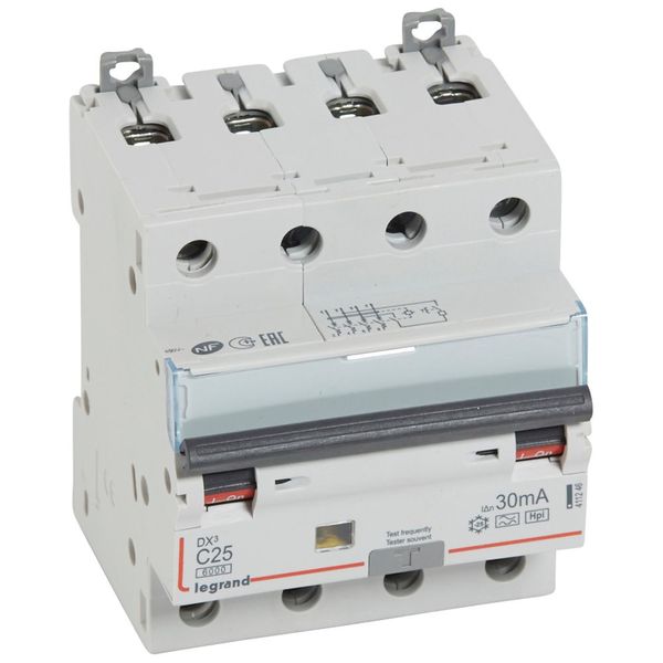 RCBO - DX³ 6000 - 10 kA - 4P - 400 V~ - 25 A - 30 mA - Hpi type image 2