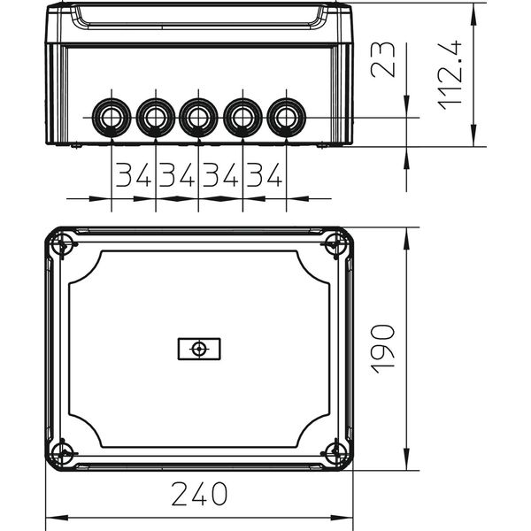 T 250 HD LGR Junction box with raised cover 240x190x115 image 2