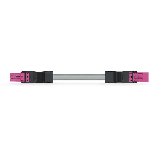 pre-assembled interconnecting cable Socket/plug 3-pole pink image 1