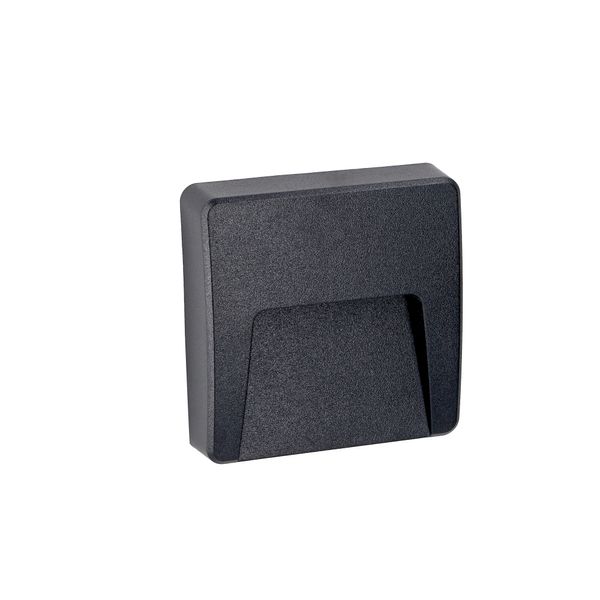 Wall fixture IP65 Grove Opaque Square LED 2.6W 4000K Black 89lm image 1