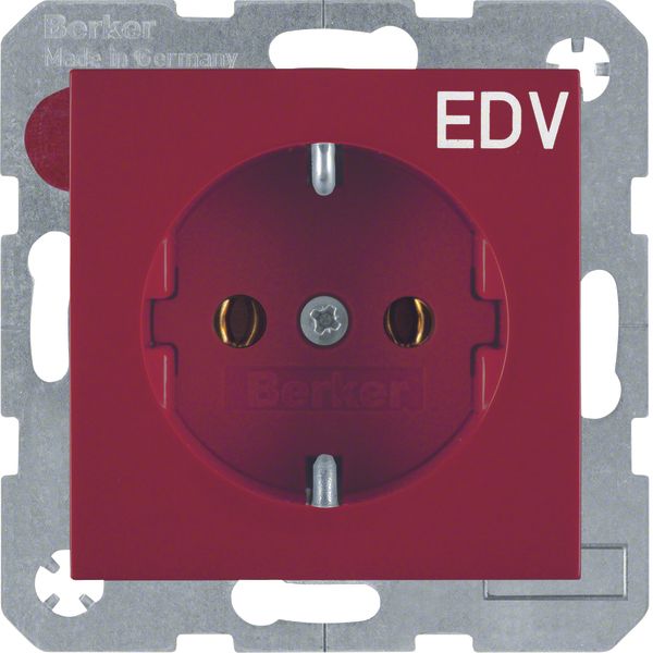 SCHUKO soc. out. "EDV" imprint, S.1/B.3/B.7, red glossy image 1