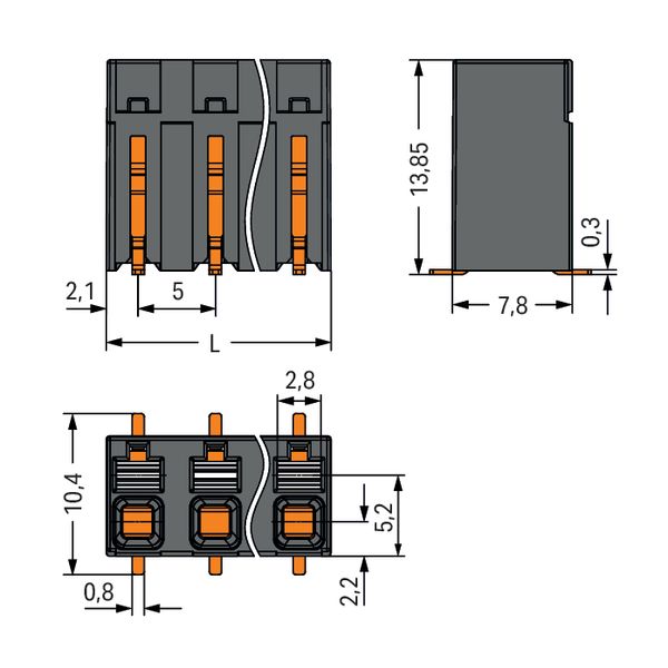 SMD PCB terminal block push-button 1.5 mm², black image 2