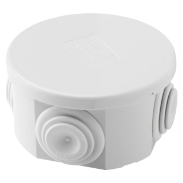 JUNCTION BOX WITH PLAIN PRESS-ON LID - IP44 - INTERNAL DIMENSIONS Ø 65X35 - WALLS WITH CABLE GLANDS - GREY RAL 7035 image 1