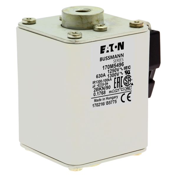 Fuse-link, high speed, 630 A, AC 1250 V, size 2, 61 x 77 x 91 mm, aR, IEC, UL, single indicator image 12