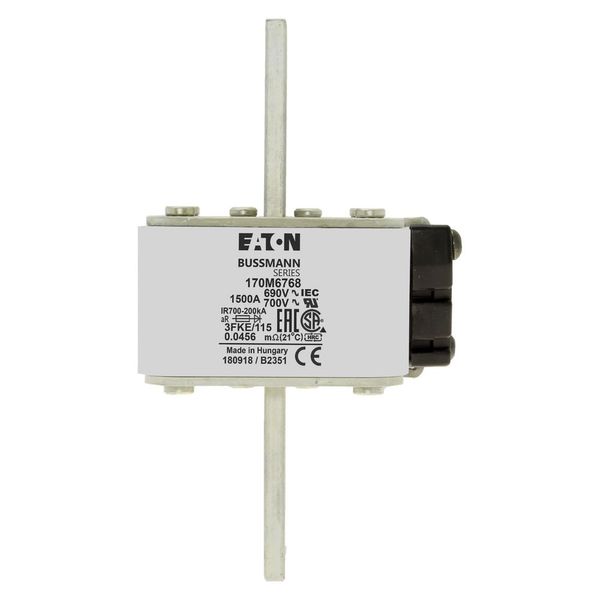 Fuse-link, high speed, 1500 A, AC 690 V, size 3, 76 x 92 x 139 mm, aR, IEC, UL, single indicator image 7