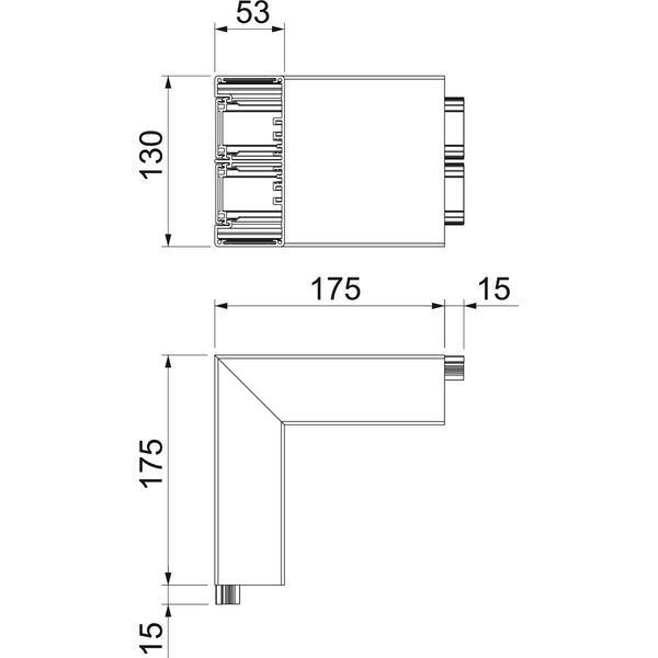 GA-AS53130RW External corner Aluminium, rigid form 53x130x175 image 2