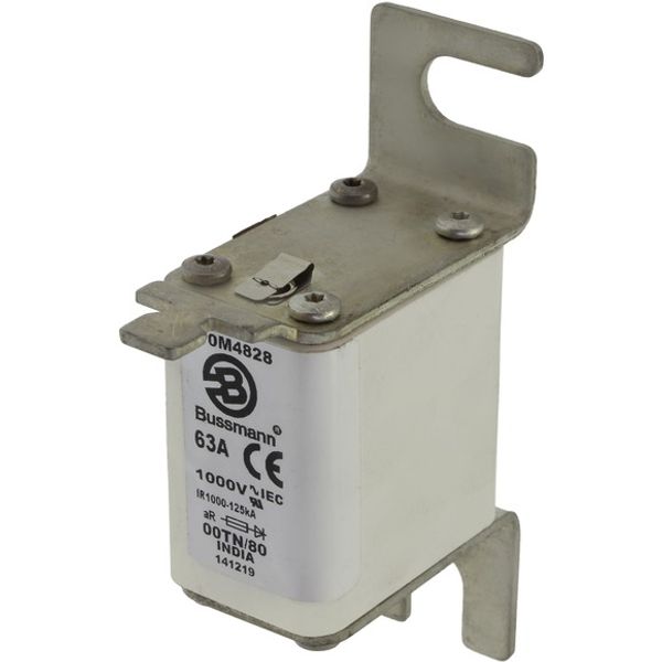 Fuse-link, high speed, 63 A, AC 1000 V, size 00, 30 x 47 x 98 mm, aR, DIN, IEC, type T indicator image 3