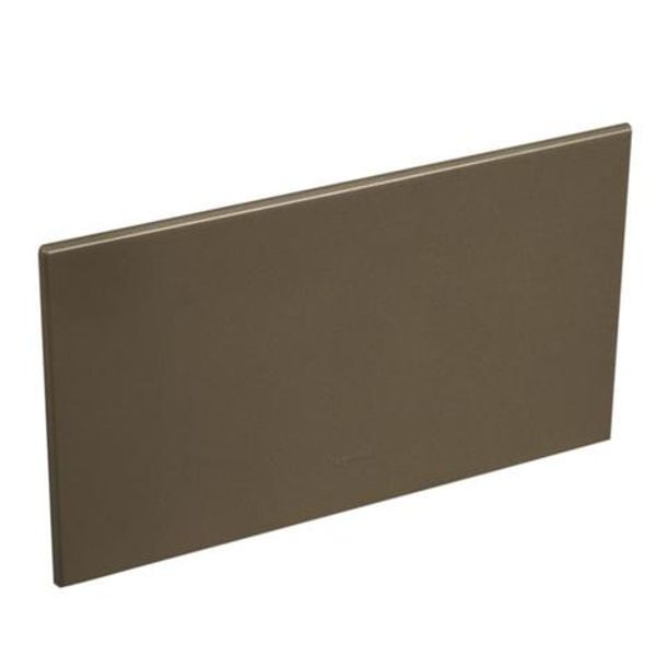 British standard blanking cover plate Arteor for 2 gang box - dark bronze image 1