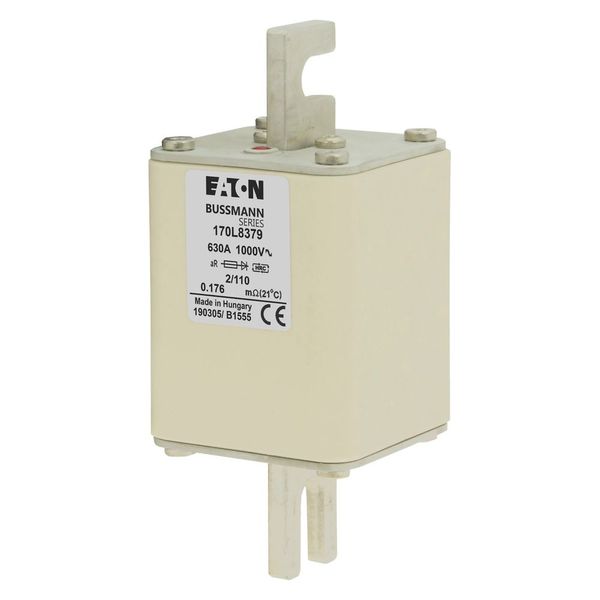 Fuse-link, high speed, 630 A, AC 1000 V, Size 2, 61 x 61 x 141 mm, aR, DIN, IEC, single indicator image 5