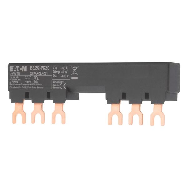 Three-phase busbar link, Circuit-breaker: 2, 108 mm, For PKZM0-... or PKE12, PKE32 without side mounted auxiliary contacts or voltage releases image 4