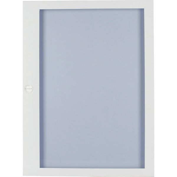 Flush mounted steel sheet door white, transparent, for 24MU per row, 2 rows image 1