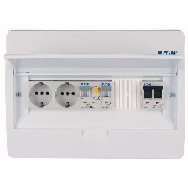 PV DBO 1-phase, 1x RCBO 1x MCB 1x HS 2x socket image 1