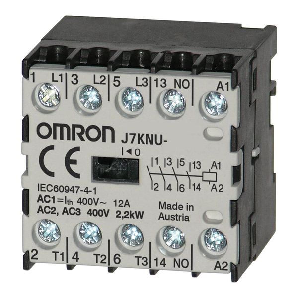 Micro contactor, 4-pole, 5 A/ 2.2 kW AC3 (12 A AC1), 24 VAC image 1