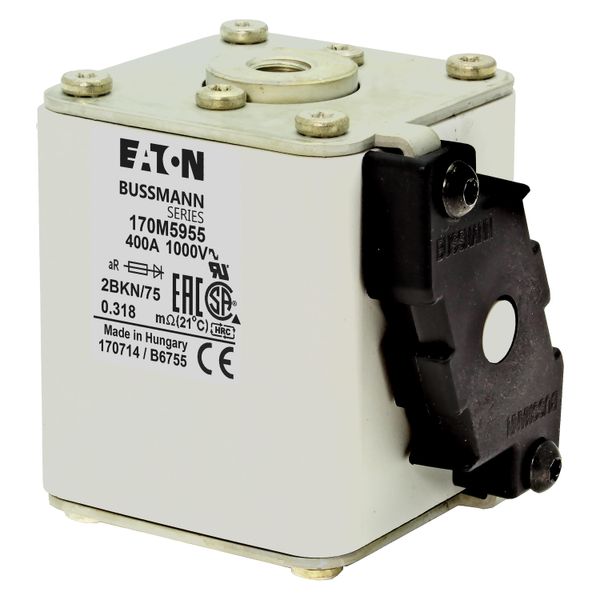 Fuse-link, high speed, 400 A, AC 1000 V, size 2, 59 x 77 x 75 mm, aR, IEC, UL, single indicator image 9