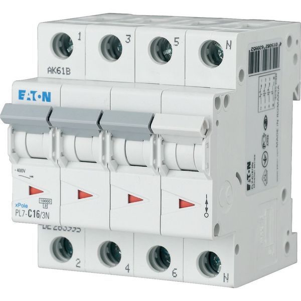 Miniature circuit breaker (MCB), 2 A, 3p+N, characteristic: B image 1