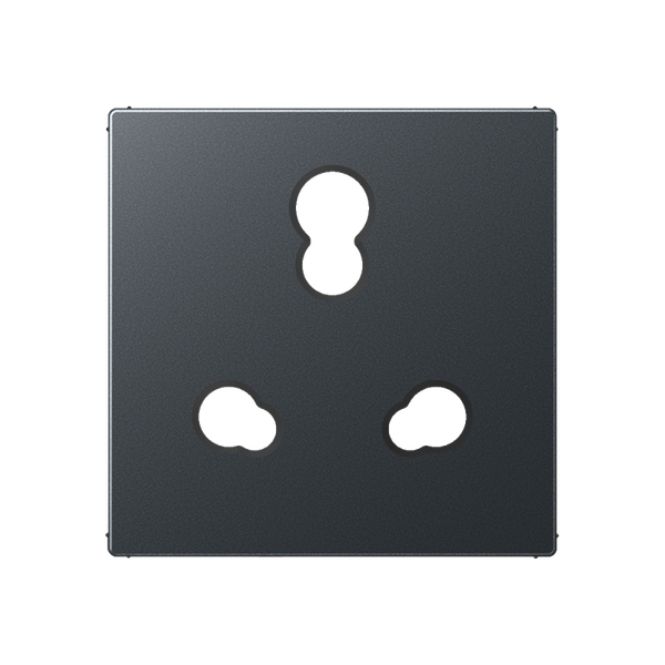 Centre plate for socket insert for India, thermoplastic lacquered, A range, matt anthracite image 1