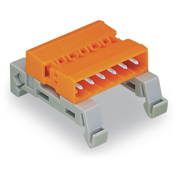 Double pin header DIN-35 rail mounting 9-pole orange image 3