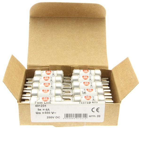 Fuse-link, LV, 4 A, AC 550 V, DC 250 V, BS88/A1, 14 x 56 mm, gL/gG, BS image 1