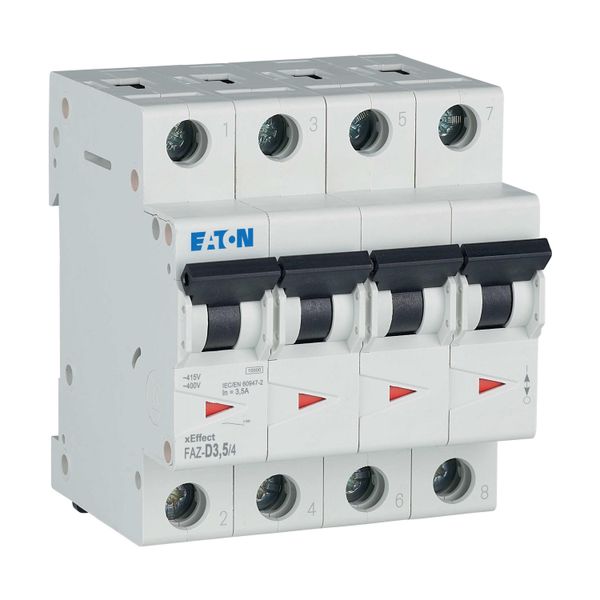 Miniature circuit breaker (MCB), 3.5 A, 4p, characteristic: D image 20