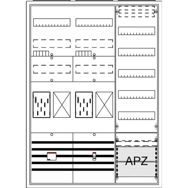 BA37FGB Meter board, Field width: 3, Rows: 57, 1100 mm x 800 mm x 215 mm, Isolated (Class II), IP31 image 17