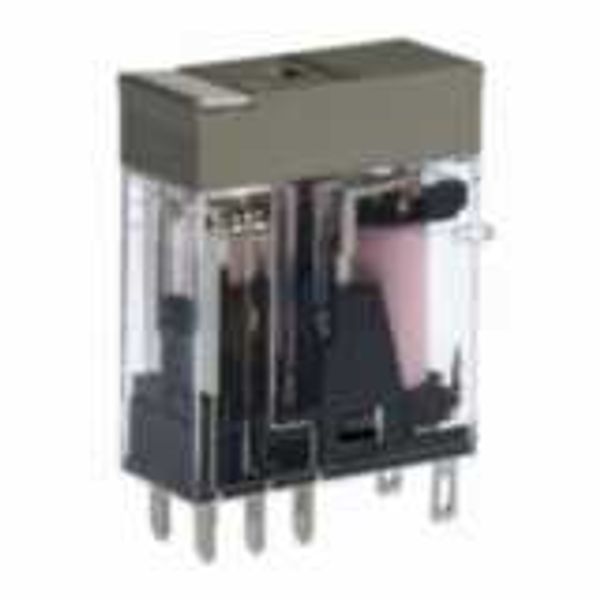 Relay, plug-in, 8-pin, DPDT, 5 A, mech & LED indicators, label facilit image 1