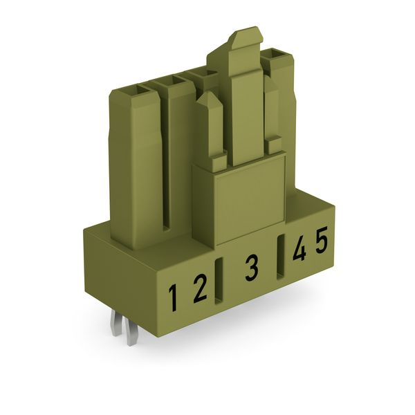 Socket for PCBs straight 5-pole light green image 1