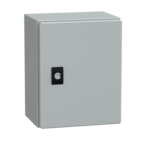 Spacial CRN plain door with mount.plate. H250xW200xD150 IP66 IK10 RAL7035.. image 1