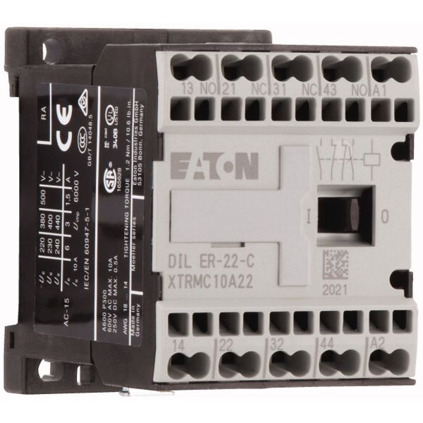 Contactor relay, 220 V DC, N/O = Normally open: 2 N/O, N/C = Normally closed: 2 NC, Spring-loaded terminals, DC operation image 4
