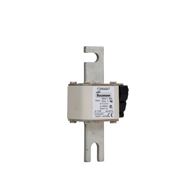 Fuse-link, high speed, 700 A, AC 690 V, DIN 1, 53 x 69 x 138 mm, aR, DIN, IEC, single indicator image 10