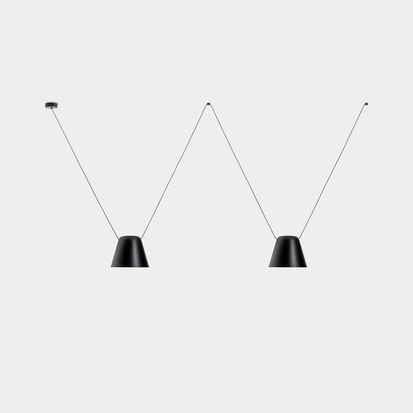 Pendant Attic Double Conic Shape E27 23W Black image 1