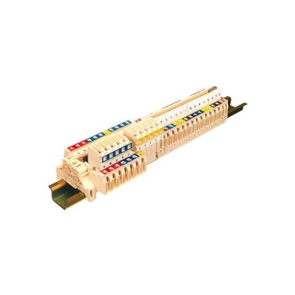 SCREW CLAMP TERMINAL BLOCK, FEED THROUGH, BEIGE, 8X40X37MM image 1