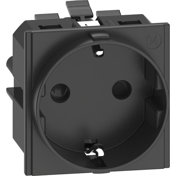 L.NOW - German socket aut.term. 2P+T black image 1