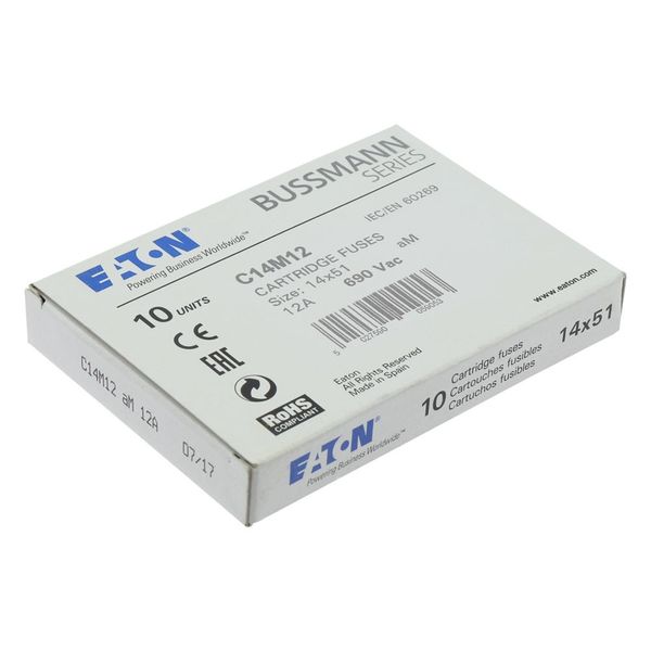 Fuse-link, LV, 12 A, AC 690 V, 14 x 51 mm, aM, IEC image 12