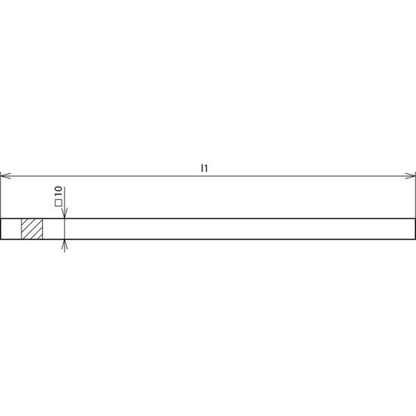 Clamping bar Ms/gal Sn 10x10x798mm for equipotential bonding bar image 2