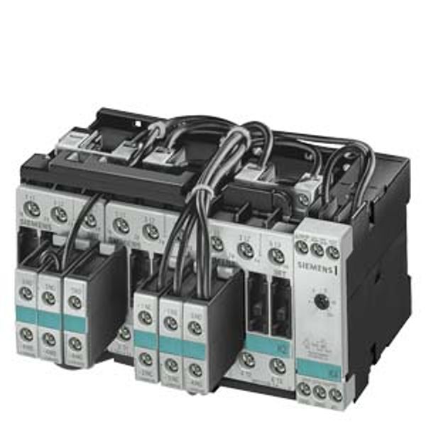 Contactor assembly Star-delta (wye-delta) (pre-assembled) with lateral timing relay AC-3, 11 kW/400 V,  3RA1423-8XC21-1AG2 image 1