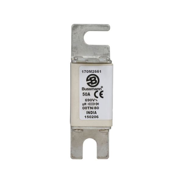 Fuse-link, high speed, 50 A, AC 690 V, DIN 00, 30 x 67 x 100 mm, gR, DIN, IEC, single indicator image 12