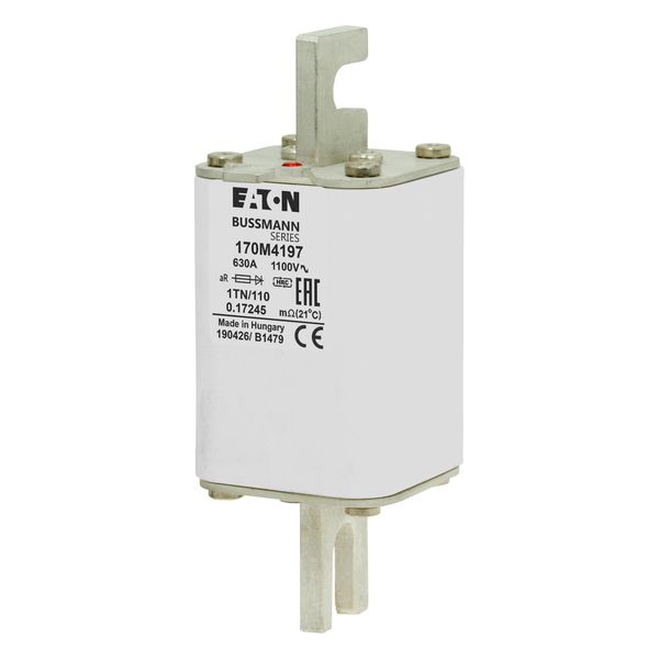 Fuse-link, high speed, 630 A, AC 1100 V, size 1, 53 x 66 x 138 mm, aR, DIN, IEC, single indicator image 5