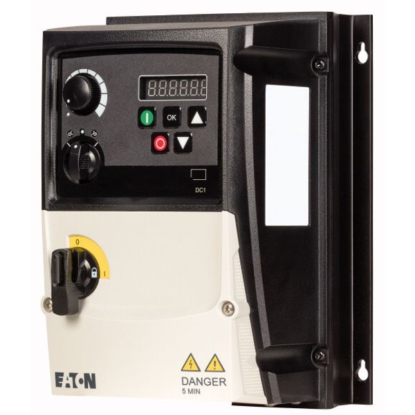 Variable frequency drive, 230 V AC, 3-phase, 4.3 A, 0.75 kW, IP66/NEMA 4X, Radio interference suppression filter, 7-digital display assembly, Local co image 1