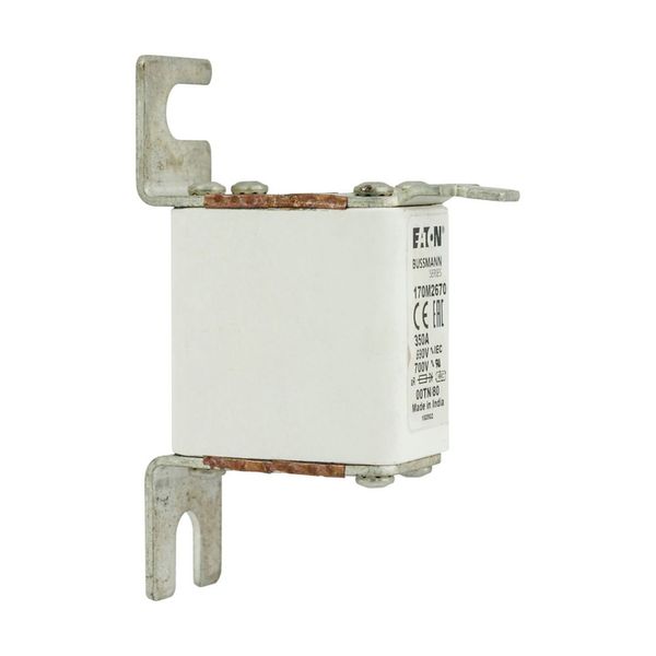 Fuse-link, high speed, 350 A, AC 690 V, DIN 00, aR, DIN, IEC, single indicator, live gripping lugs image 8