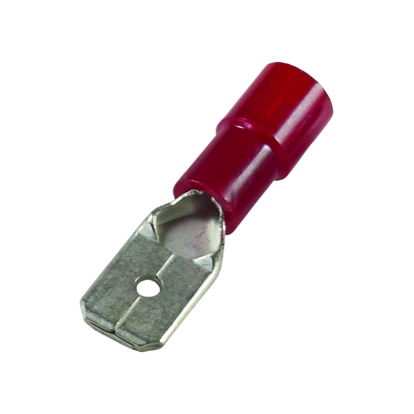 Flat plug (male) 0.5-1.0/6.3x0.8 red insulated PC image 2