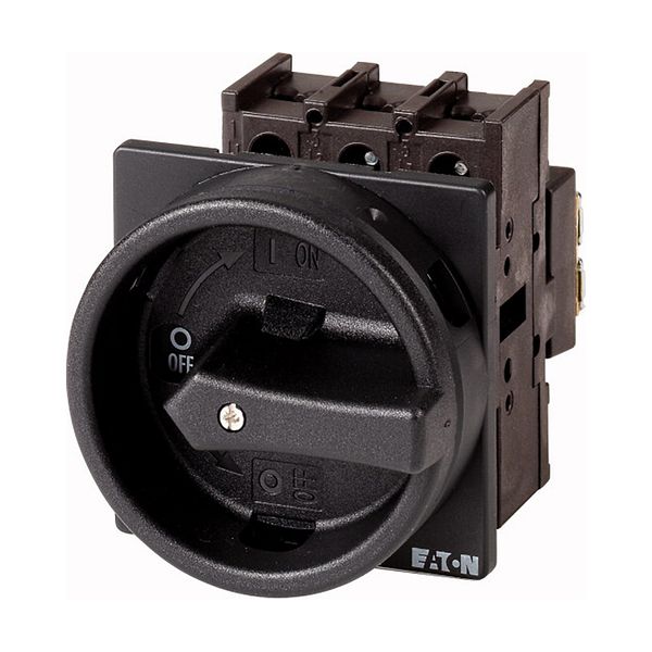 Main switch, P1, 32 A, flush mounting, 3 pole, 2 N/O, 2 N/C, STOP function, With black rotary handle and locking ring image 5