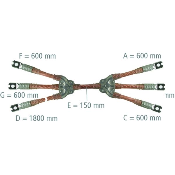 Five-pole earthing and short-circuiting cable 25mm² w. crimped cable l image 1