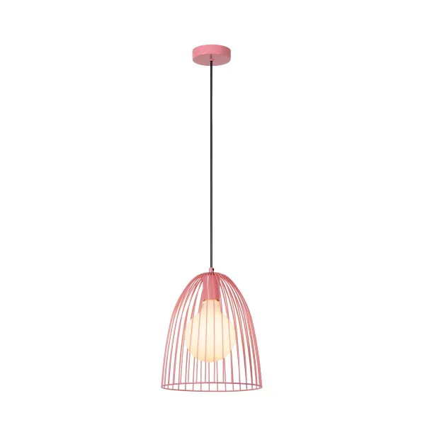 Lucide MACARONS - Pendant light - Ø 24 cm - 1xE27 - Pink image 1