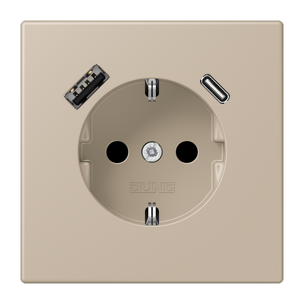 SCHUKO socket with USB charger LC32142 LC1520-15CA243 image 1