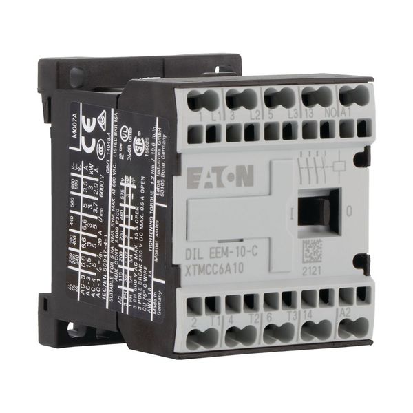 Contactor, 24 V DC, 3 pole, 380 V 400 V, 3 kW, Contacts N/O = Normally open= 1 N/O, Spring-loaded terminals, DC operation image 10